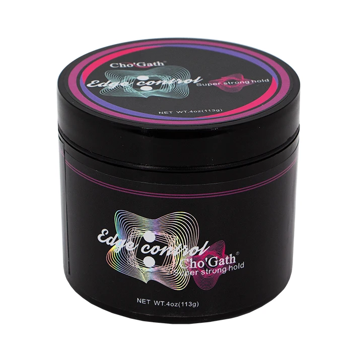 

hair salon products high hold edge control hair styling gel with good smell private label, Black bottle