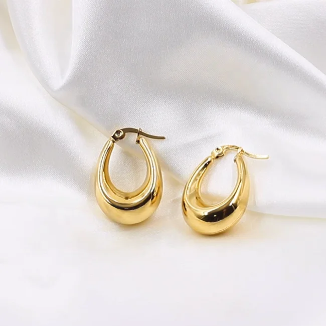 

Custom Hoop Earrings Personalized Big Hoop Earrings Gold Plated Stainless Steel Women Hoop Earrings Jewelry