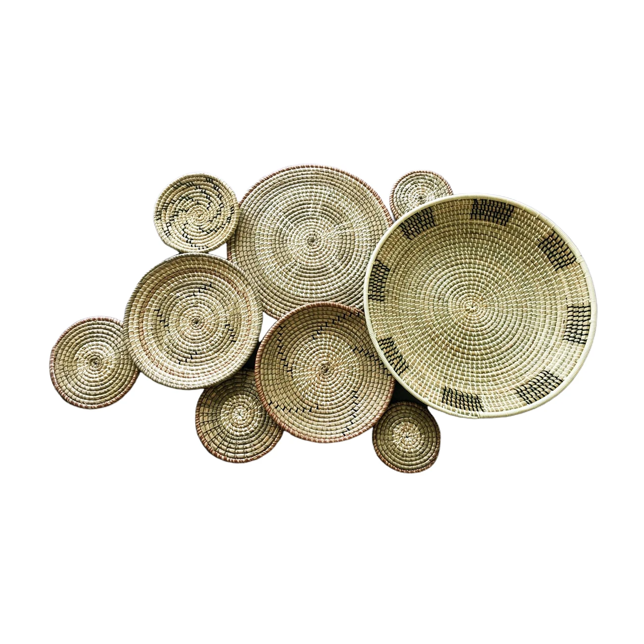 Black And White Twist Pattern Seagrass Wall Decor Plate Buy Seagrass