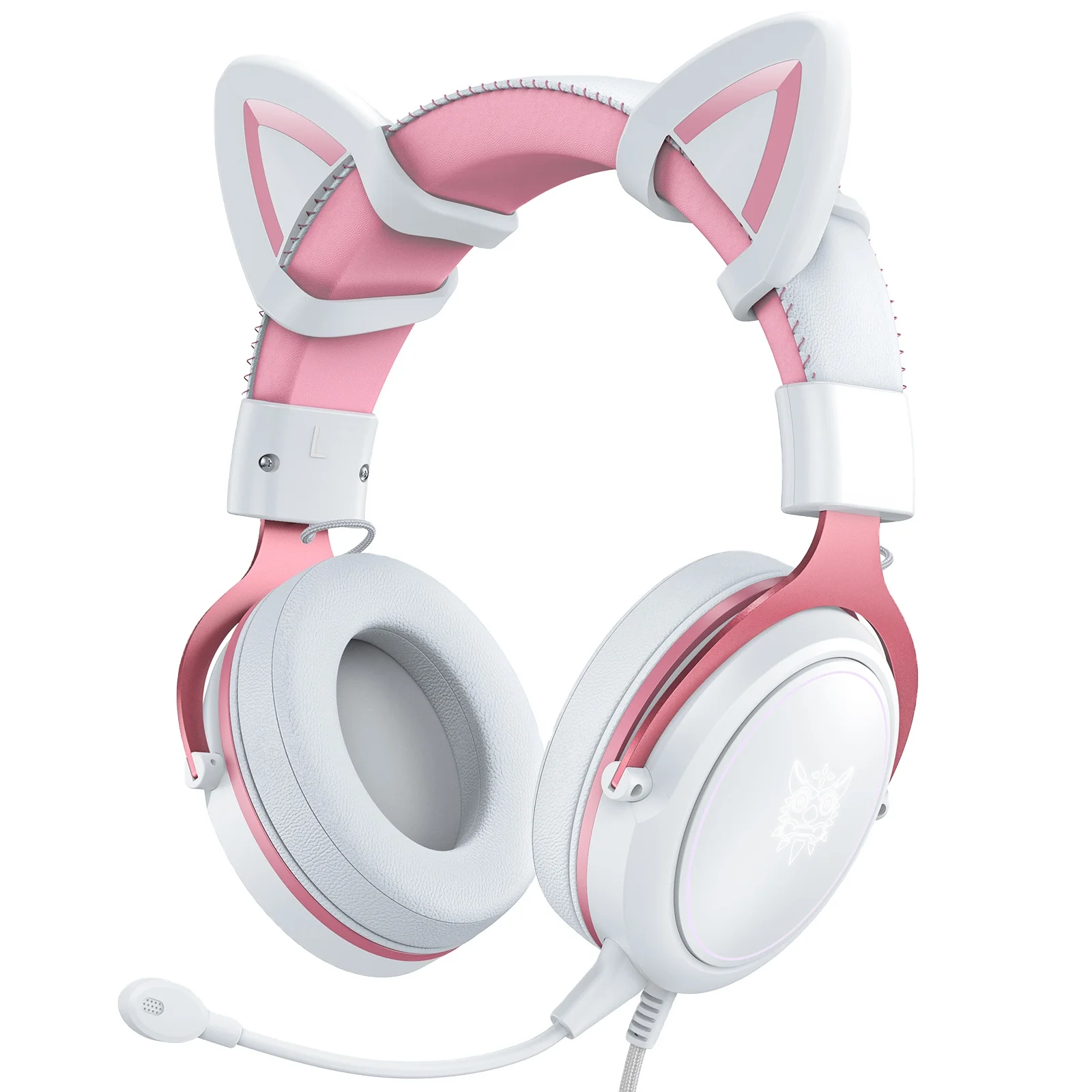 

Onikuma X10 Pink Cute Cat Ears RGB Head Mounted PC Gaming Headset LED Earphones Noise Cancellation Headphone Gaming