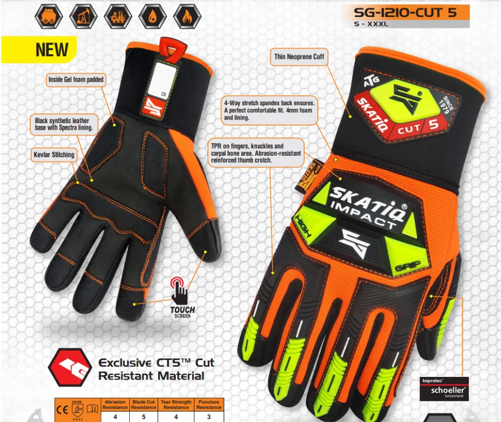 Oil And Gas Safety Cotton Impact Gloves Cut 2 Buy Impact Resistant