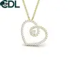 1.94 grams 14Kt Yellow gold Leaning Heart Shape Diamond Pendant /diamond pendant/Custom diamond pendant/