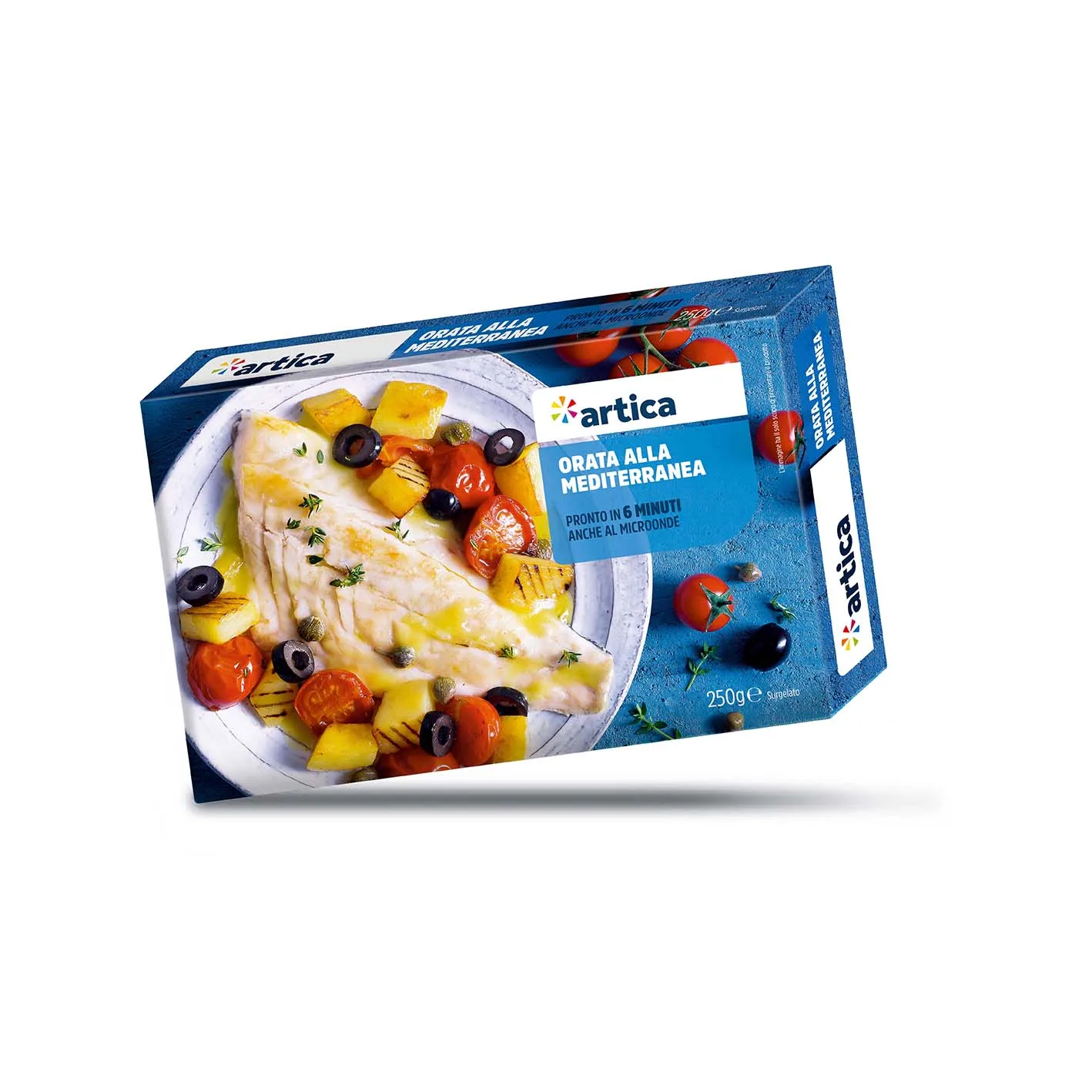 
BEST QUALITY Italian ready meal - sea bream with olives, tomatoes and potatoes - FOR EXPORT 