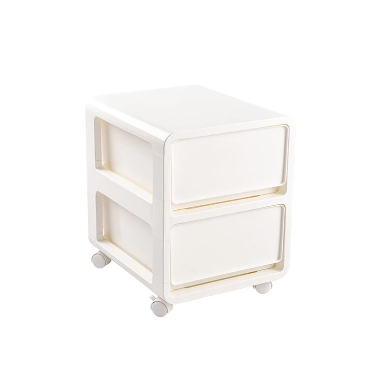 

Cloth plastic storage drawer storage with drawer 4 drawer with wheels, White