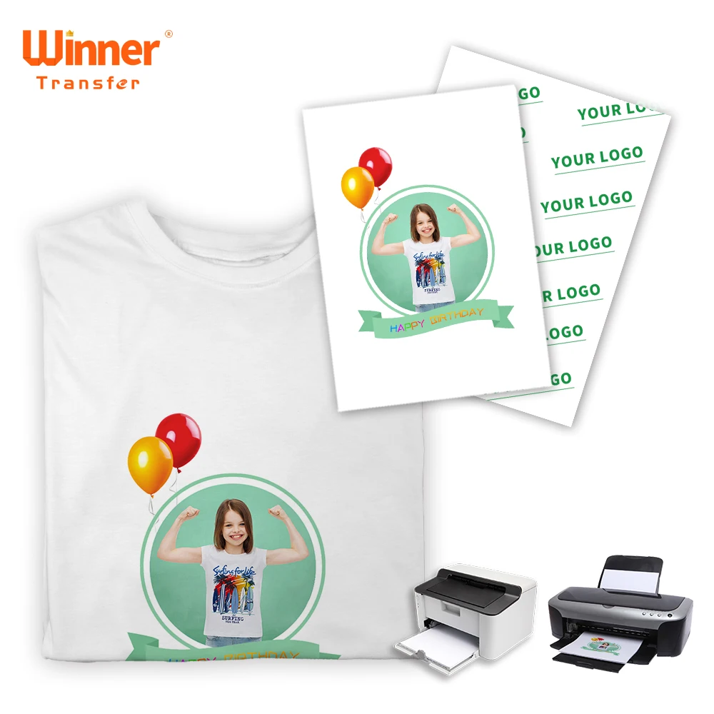 

Ready to ship Manufacturer Supply 8.5*11 compatible transfer paper heat for White And Light T Shirts