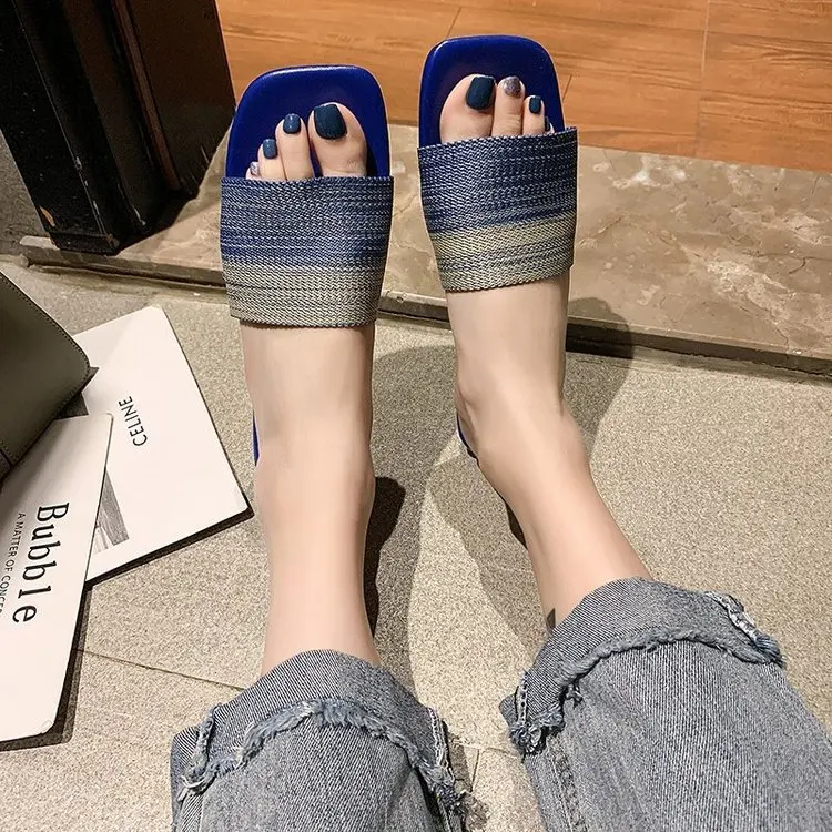 

women's summer fashion wear new Korean version net red beach slippers one-line slippers versatile fashion sandals