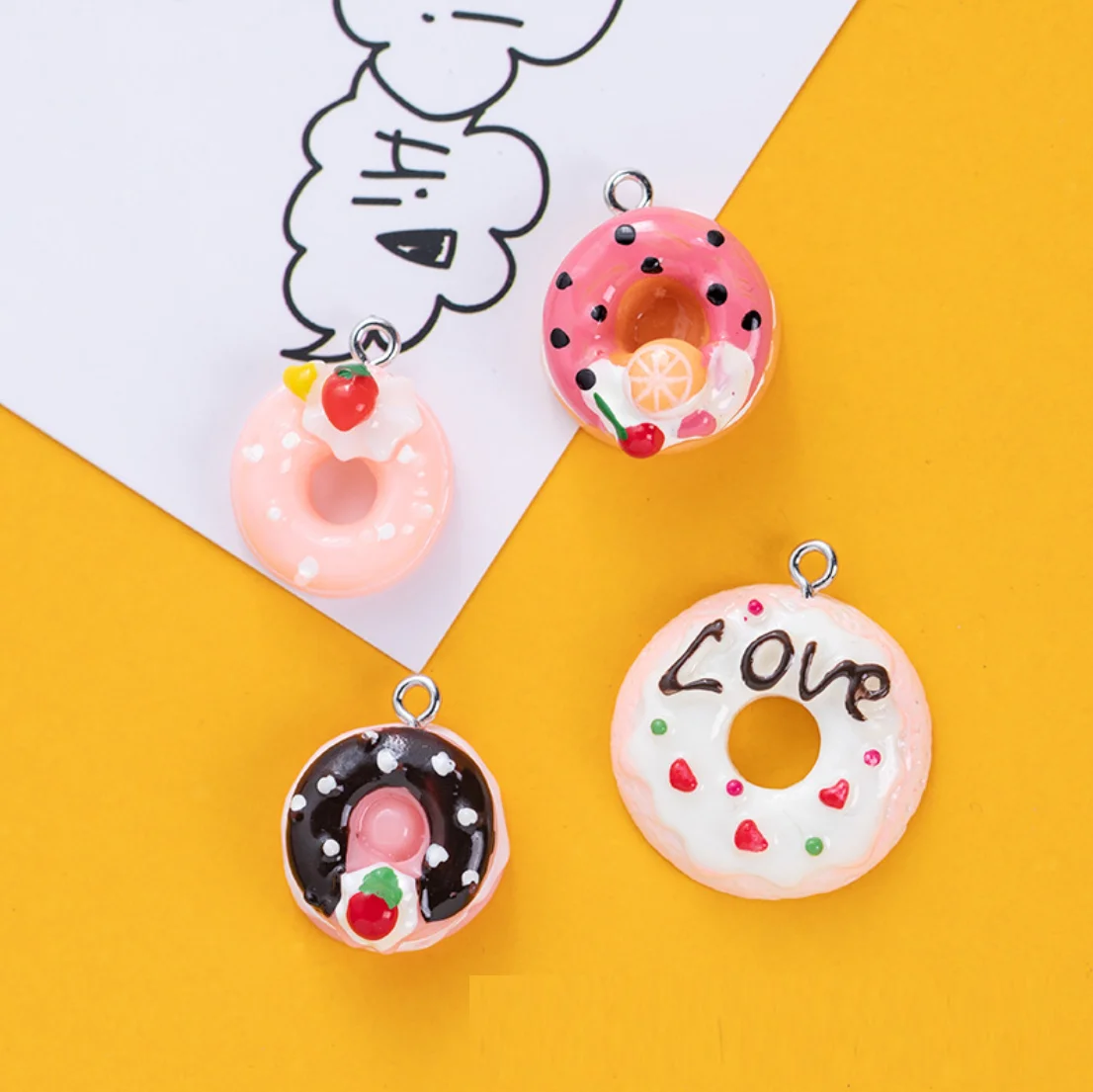 

Colorful Donut Pendant Fashion Cartoon Key ring Keychain Charm Key Holder