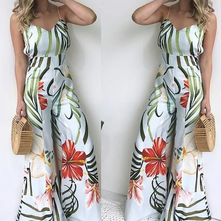 

FS0879D Hot sale women floral prints Jumpsuits