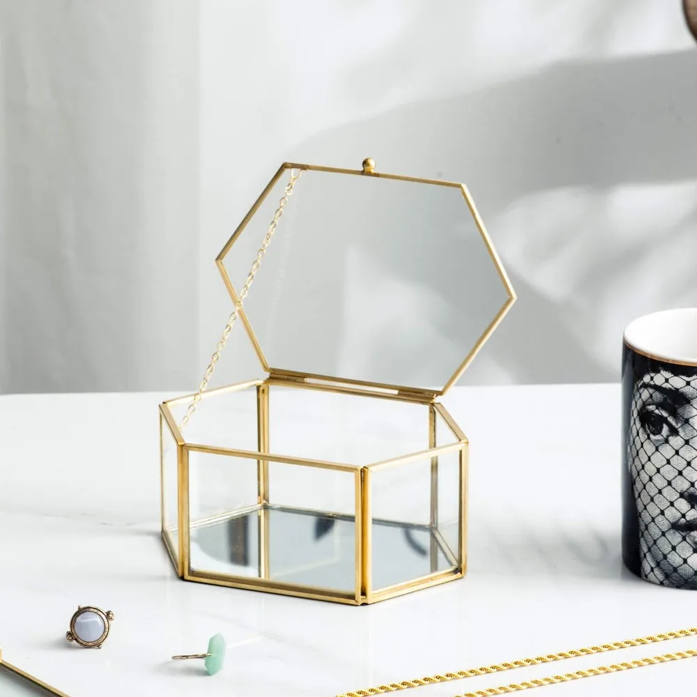 Jewellery Glass Box Faceted Hexagonal - Buy Jewellery Glass Box Faceted ...