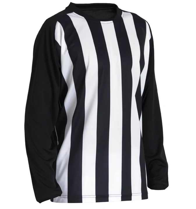 Mens Striped Long Sleeve Football Shirt White/black Soccer
