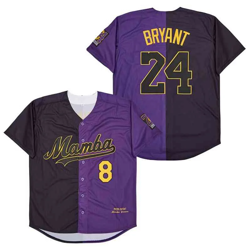 

Wholesale 1996-2016 1978-2020 Mamba 8 24 Bryant Black Purple Baseball Jersey For Men Women Youth, Custom accepted