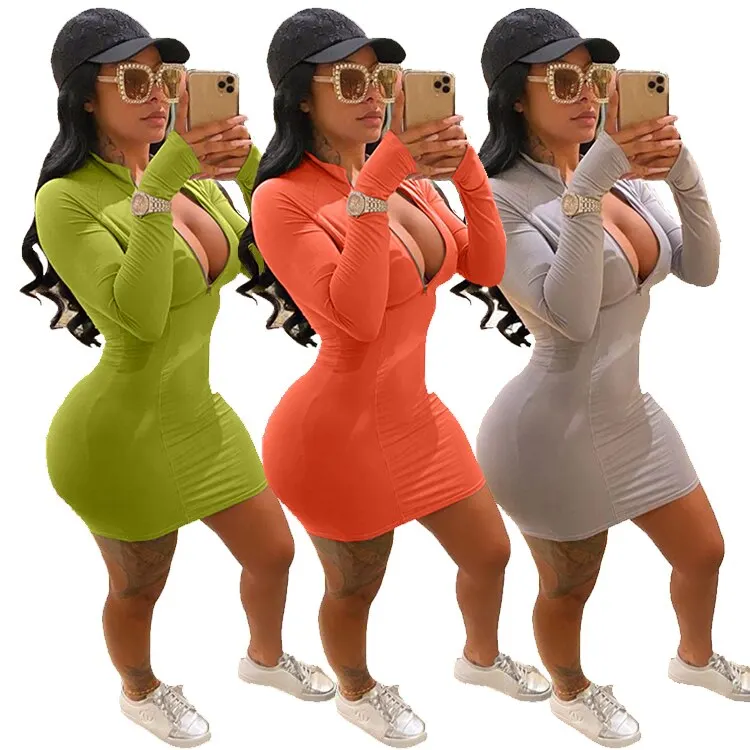 

K6069-fall fashion 2020 club dresses sexy bodycon mini dress women clothing