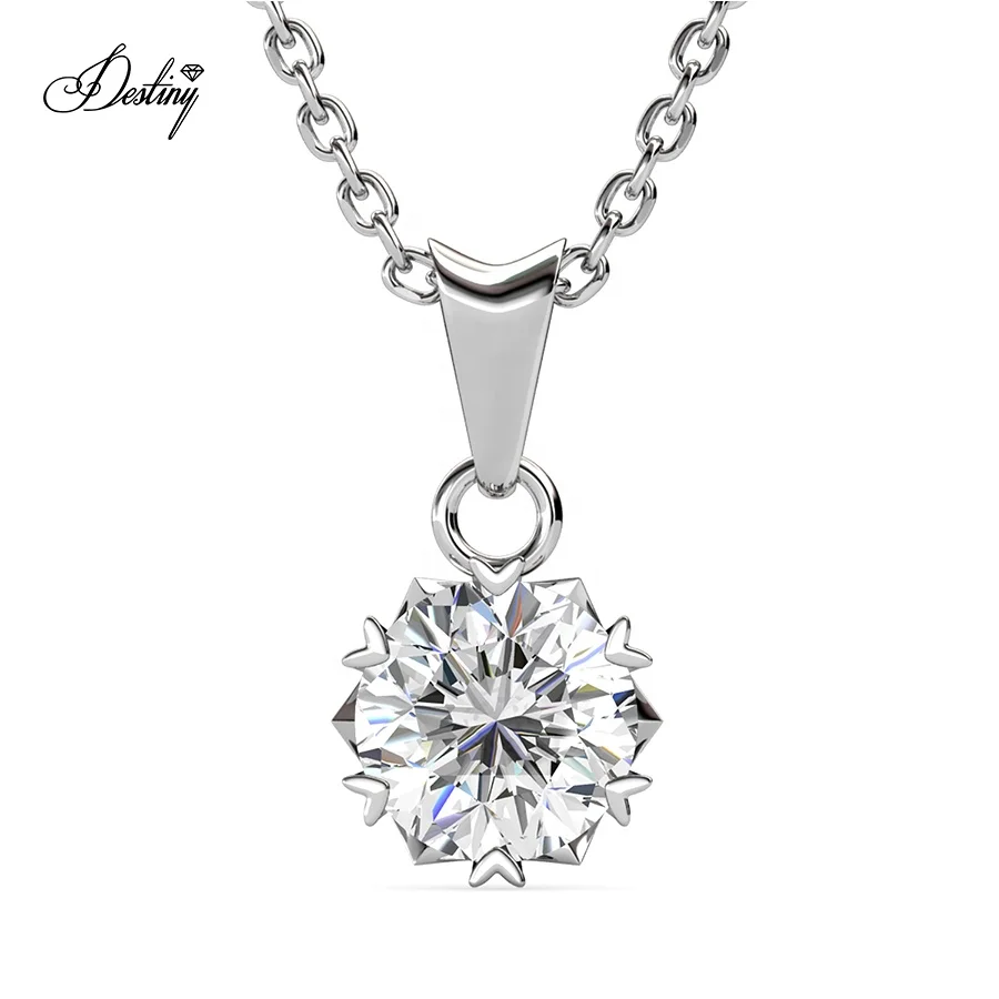 

Innovative Formulated Moissanite Diamond Women Jewelry 925 Sterling Silver Solitaire Heart Pendant Necklace Destiny Jewellery