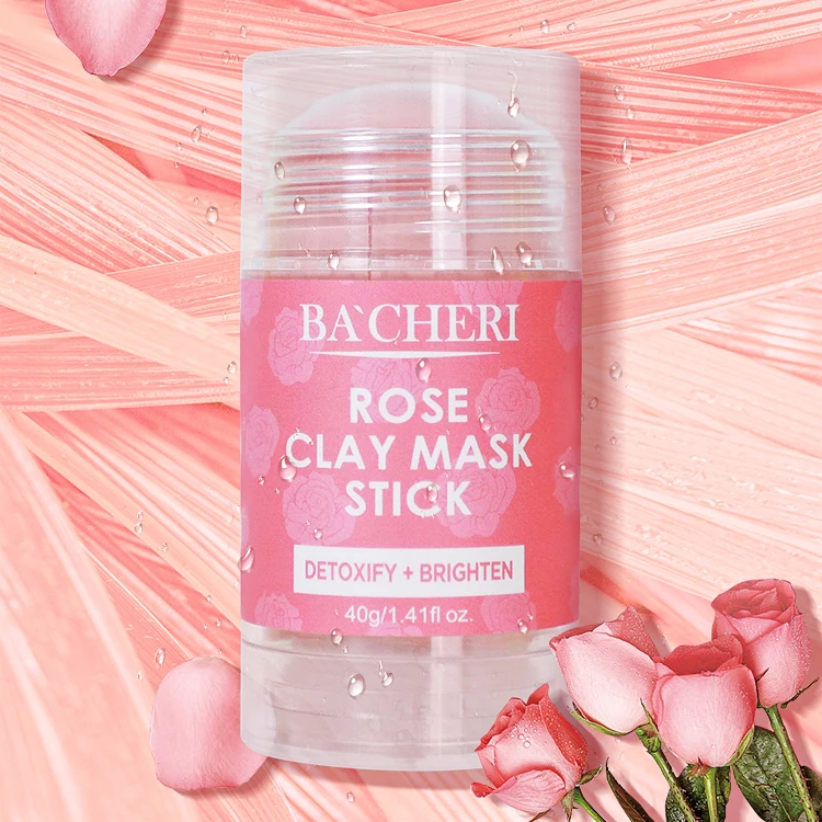 

Natural Organic Private Label Face Skin Care Deep Cleansing Nourishing Pink Rose Facial Clay Mask Stick