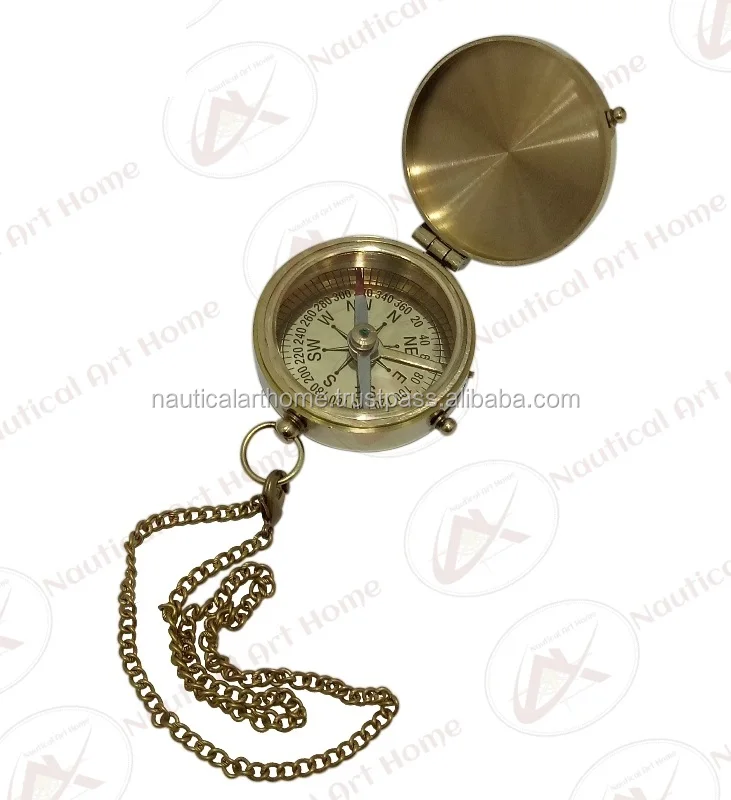 Marine Antique Vintage Brass Nautical Pocket Compass Decor Gift