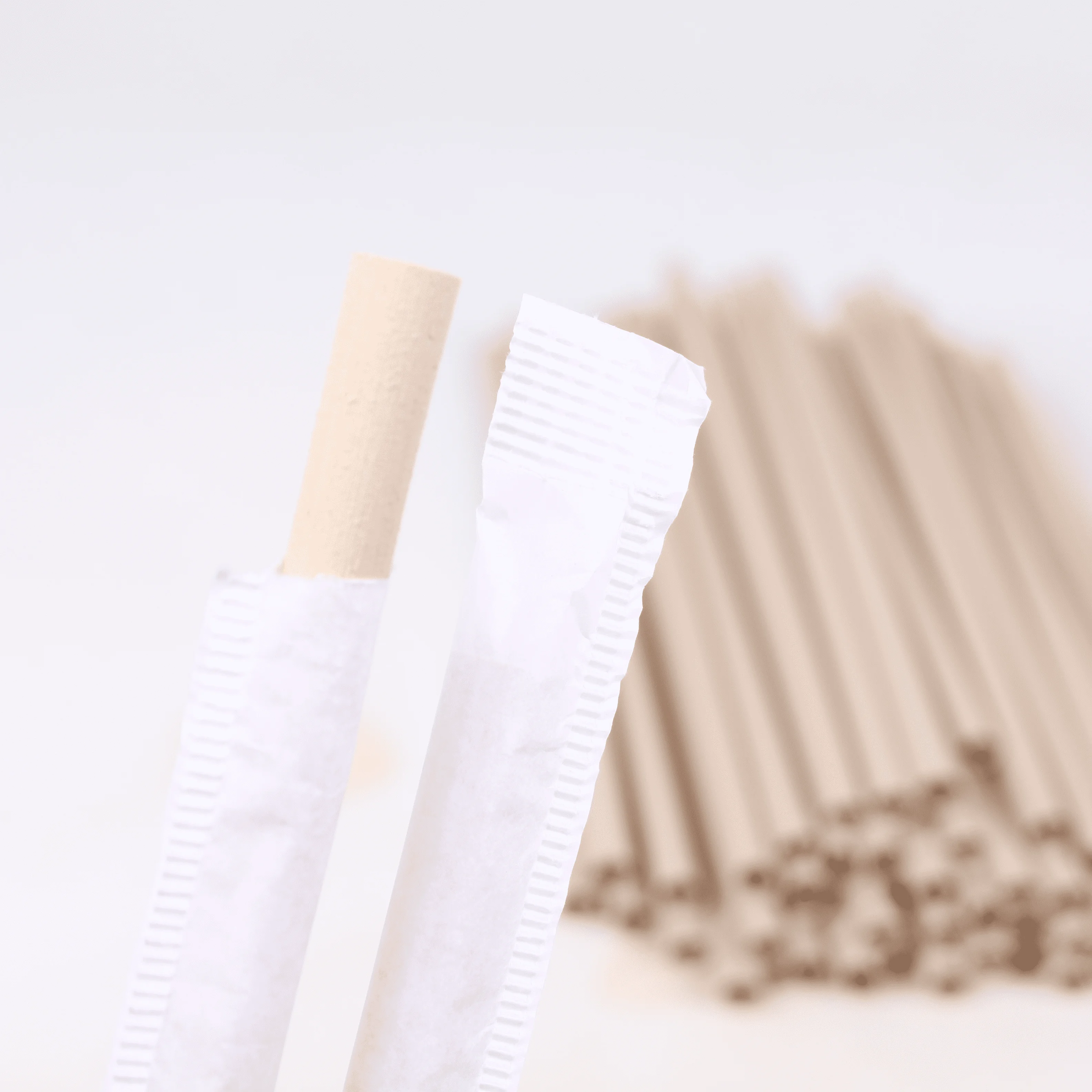 Individually wrapped straw drinking disposable material plant fiber natural decomposition
