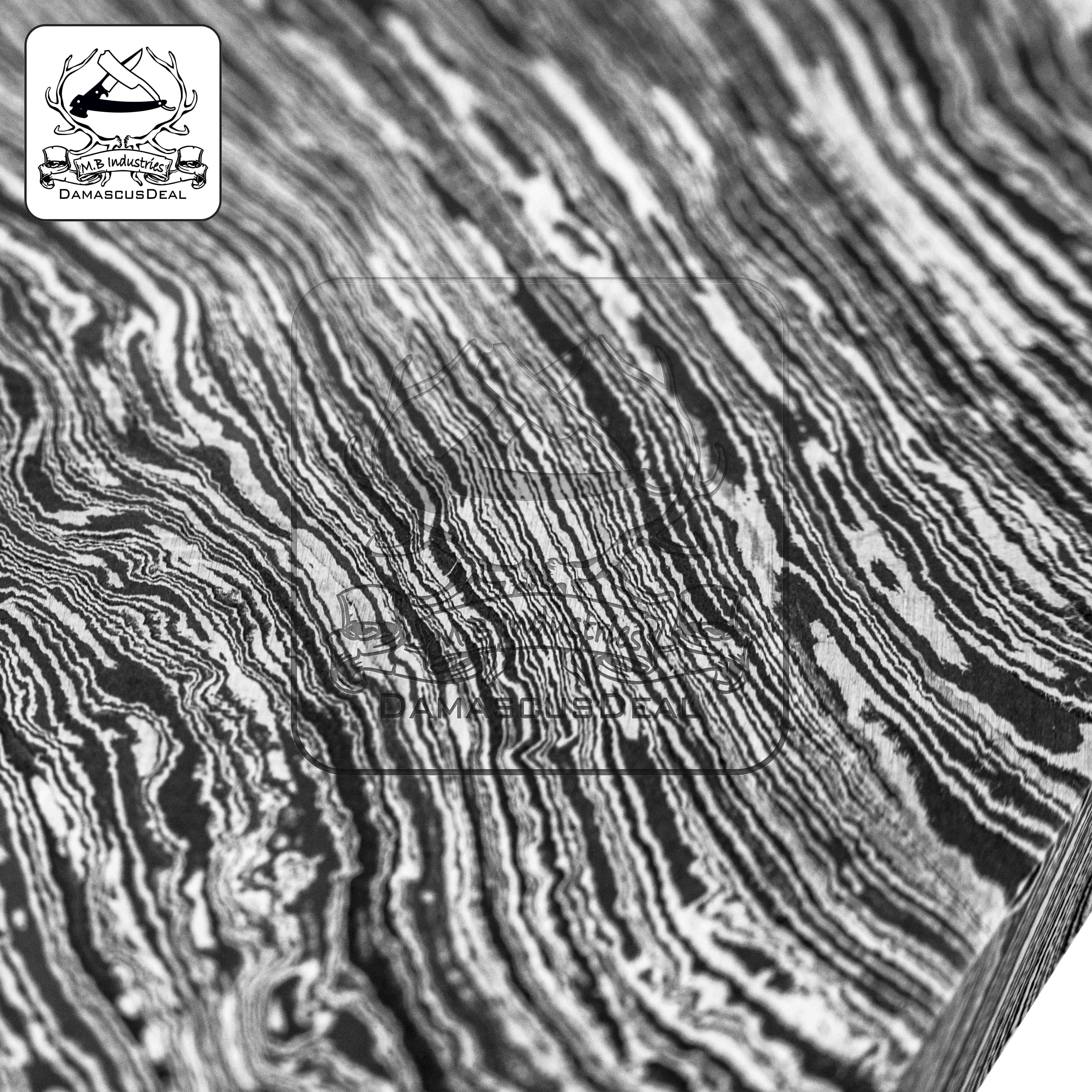 
Damascus Steel Billets for Knife Making - Fire Pattern 
