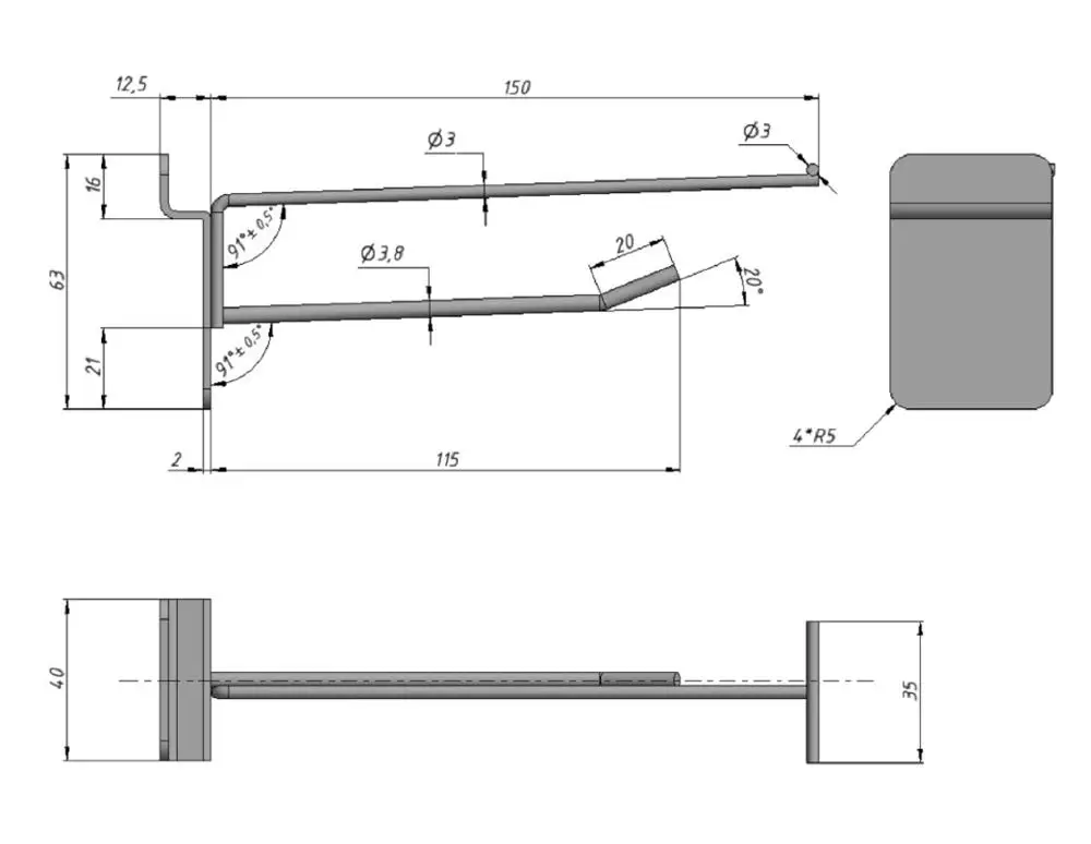 
Hook to display plates in shop supermarket 