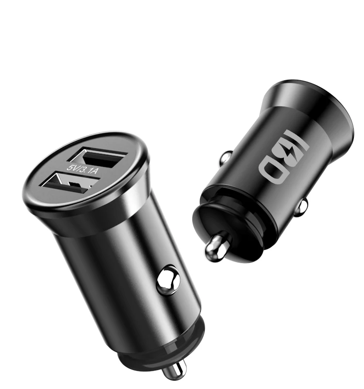 

IBD 5V 3.1A universal dual usb car charger for mobile phone with aluminum alloy housing