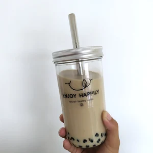 Image of 24oz reusable boba tea cup with 12mm straw