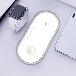 SOOMFON 2 IN 1 Wireless Charging Fast Charger 10W 5W CE FCC ROHS Wireless Charger Stand For iPhone iWatch