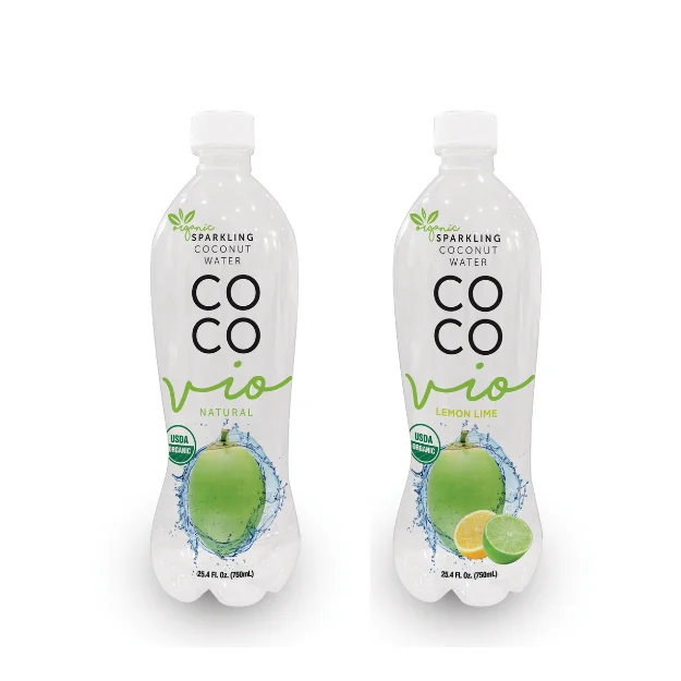
COCO VIO Juice Puree Bottle - Watermelon Flavoured Sparkling Coconut Water Sterilized Sugar-free Can (tinned) Filtered Favored 