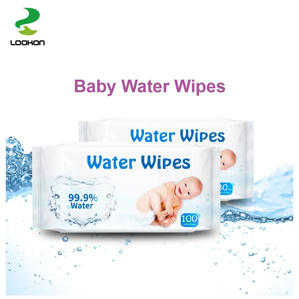 

Lookon individual wrapped cotton wipes 99% water organic aloe vera baby water wipes single pack water based wipes non alcohol