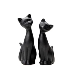 Black matte pair cat ornaments Korean and Japanese home decor ornaments