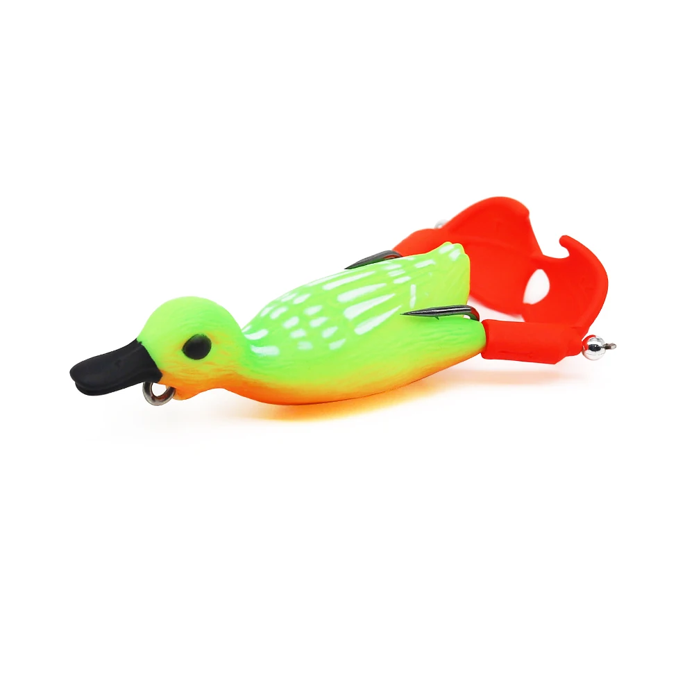 

9CM 11G Saltwater Artificial Topwater Fish Baits Soft Plastic Duck Fishing Lures With Two Rotating Feet, Picture shows