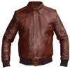Mens A2 Jet Fighter Bomber Pilot Air-force Aviator Real Leather Flying Jacket Vintage Flight A-2 Distress Real Genuine Leather
