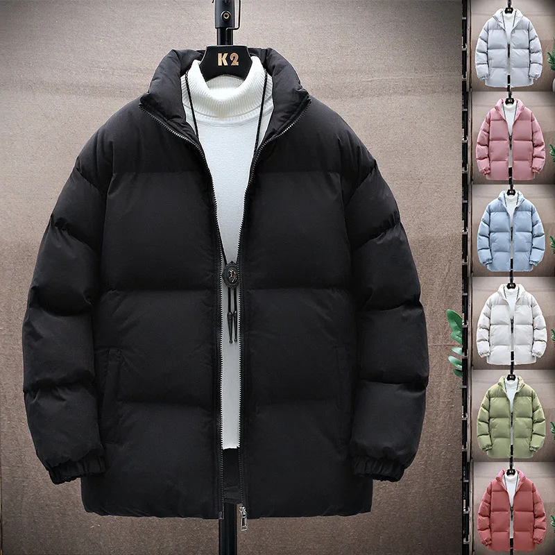 

Men puffer Streetwear Hip Hop Bubble Warm Unisex Jacket high quality winter jacket