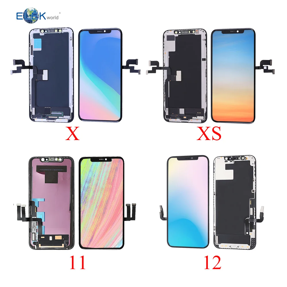 

NEW EK Pro Screen For iPhone X XR XS 11 11 PRO 12 Series RJ TM incell LCD For iPhone Screen For iPhone LCD Touch, Black white