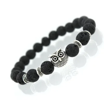 

New arrvial wholesale mens women unisex animal agate owl fashion jewelry bead bracelet, As pic