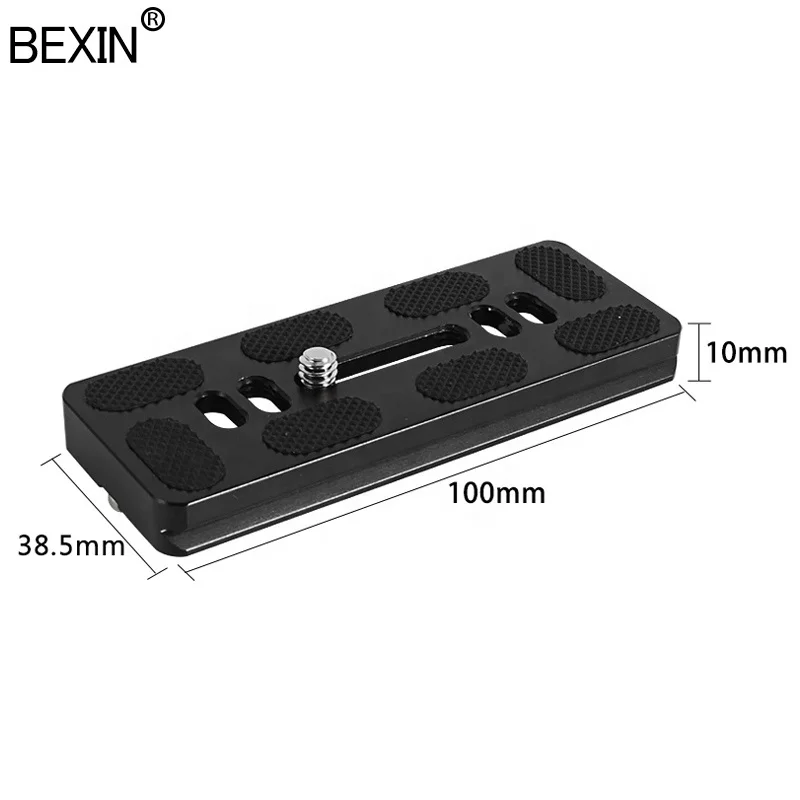 

BEXIN Wholesale Price Universal aluminum PU100mm long Quick Release Plate For Canon Nikon sony Dslr Camera tripod Accessories