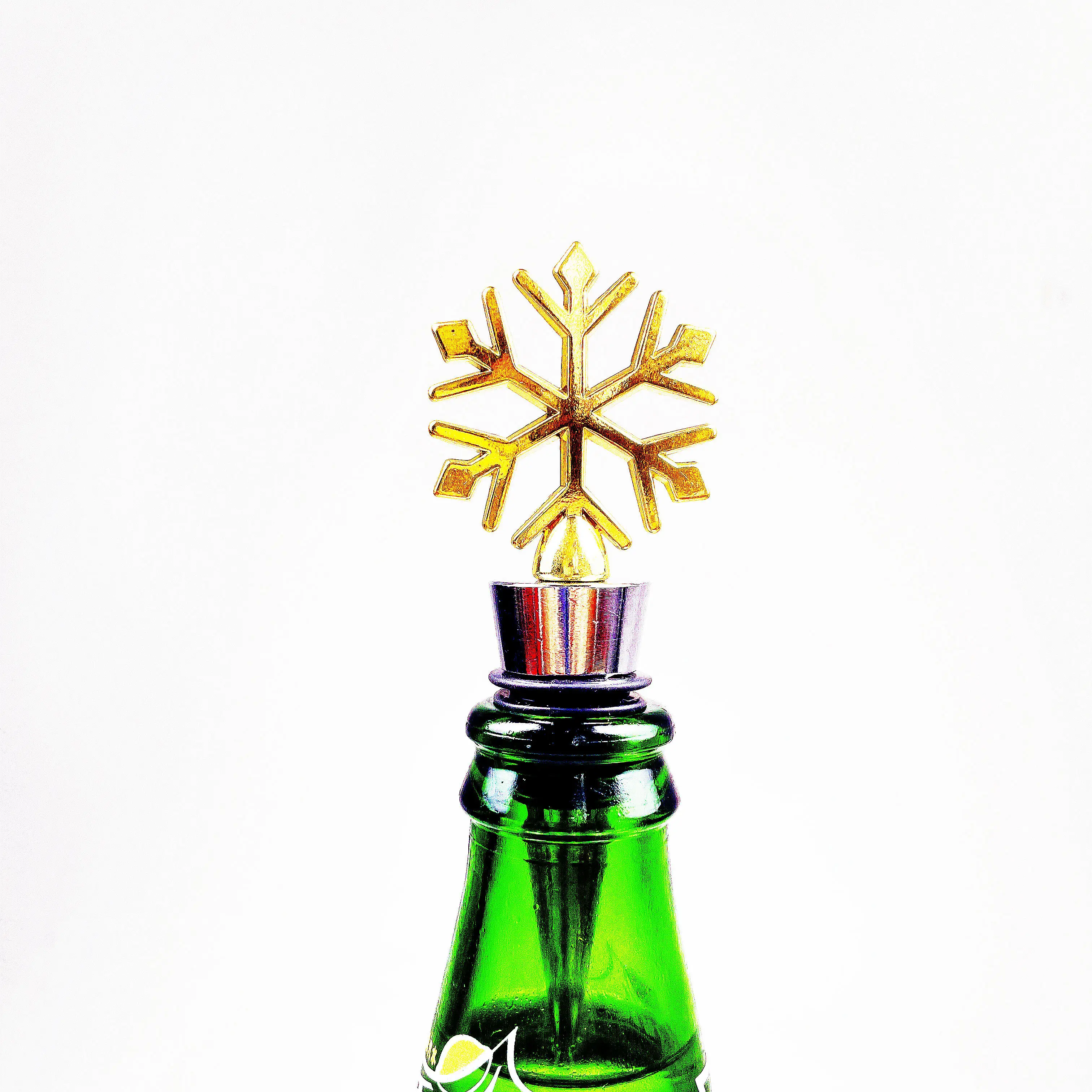 

Hot Selling High Quality Metal Zinc Alloy Silicone Screw Snowflake Wine Stopper