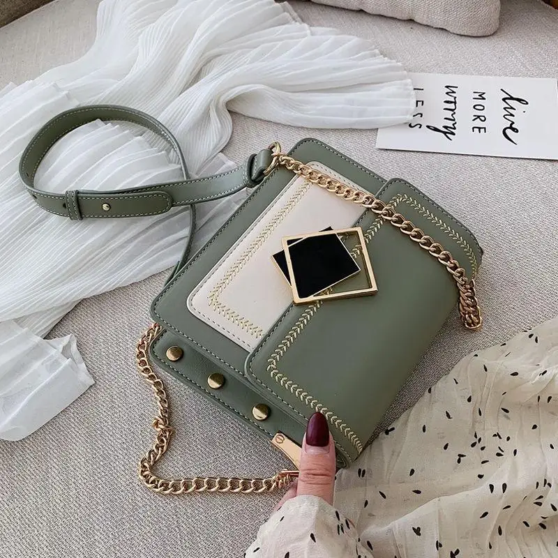 

2021 New Fashion Sling Bag For Women Chain Shoulder Bags Women Handbags Leather Small Square Bag