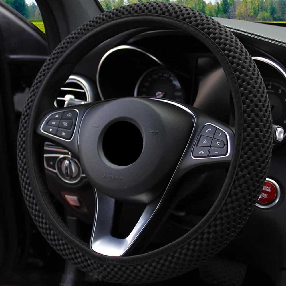 

Car Steering Wheel Covers Summer Ice Silk Tight Breathable Steering Covers Non-slip