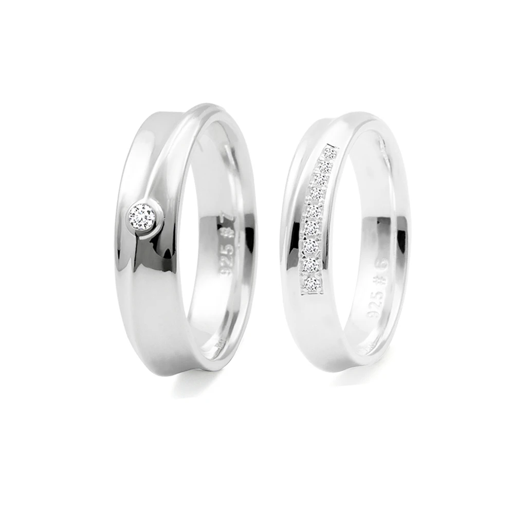 

Diamond Couple Ring, Silver color