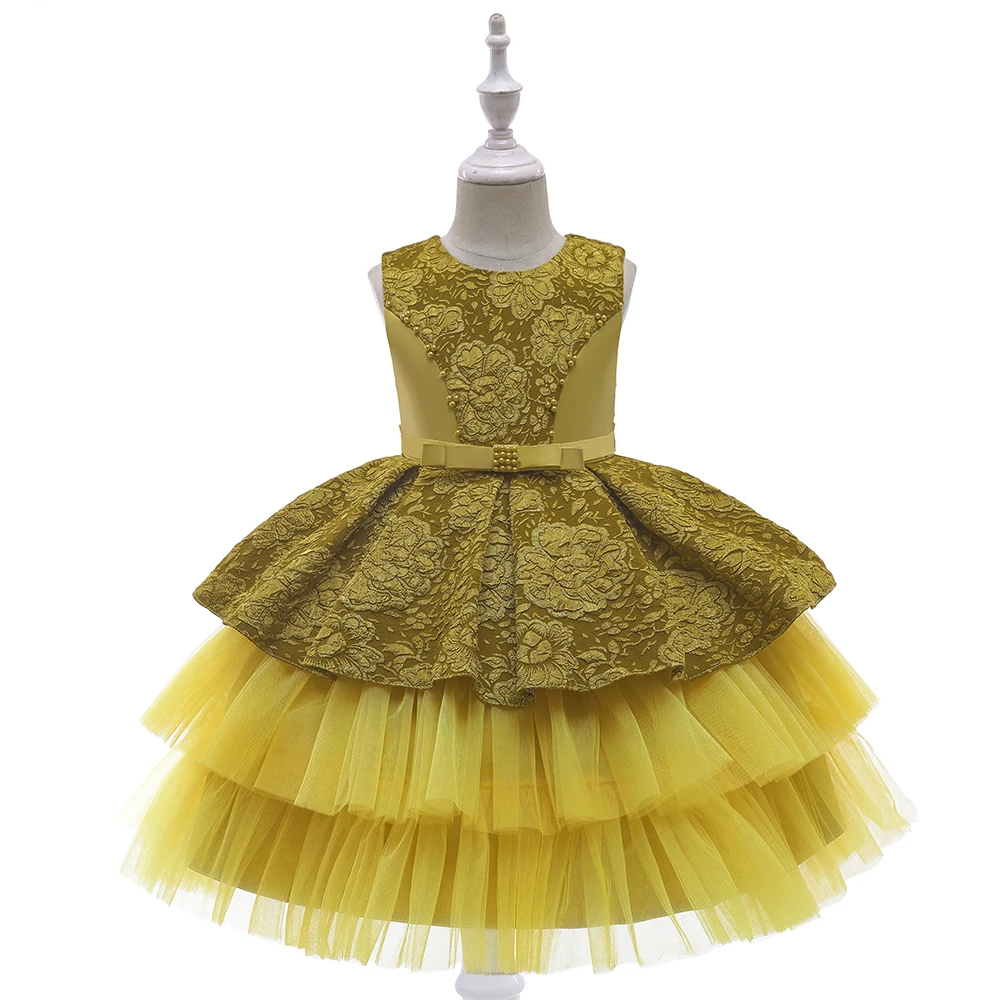 

Kids Princess Dress Ball Gowns Girls Dresses Satin Flower Children Clothes