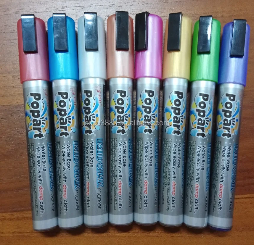 

Erasable 5.5 MM Hot selling Water based Metallic Ink Glass Chalk Pen