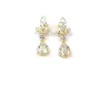 White Cubic Zircon Gemstone Marquise and Pear shape prong Setting fashion stud Earring with gold plated