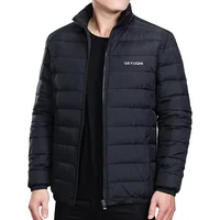 

Mens Winter Jacket Warm Wind-breaker Jacket quilted padded puffer Waterproof surface so light Down Jacket Plus Size