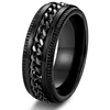 Stainless Steel 8mm Size 7-14 Rings for Men Chain Rings Biker Grooved Edge ring
