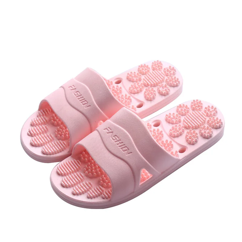 

Clog Bathroom Shower Slippers Waterproof Women Men Indoor Outdoor PVC Massage Slippers Anti-Skid Open Toe Slides