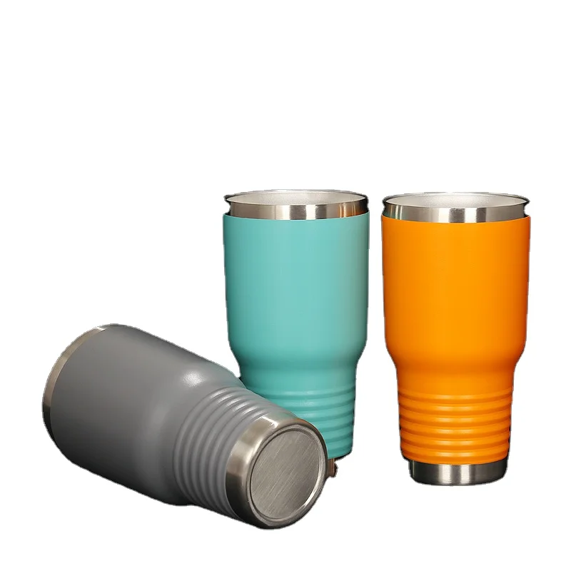 

KLE Ready To Ship 30oz Vacuum 18/8 Stainless Steel Double Wall Tumbler Insulated Car Coffee Travel Mug Sublimation Tumbler, Red/blue/black/purple/green/orange/gray