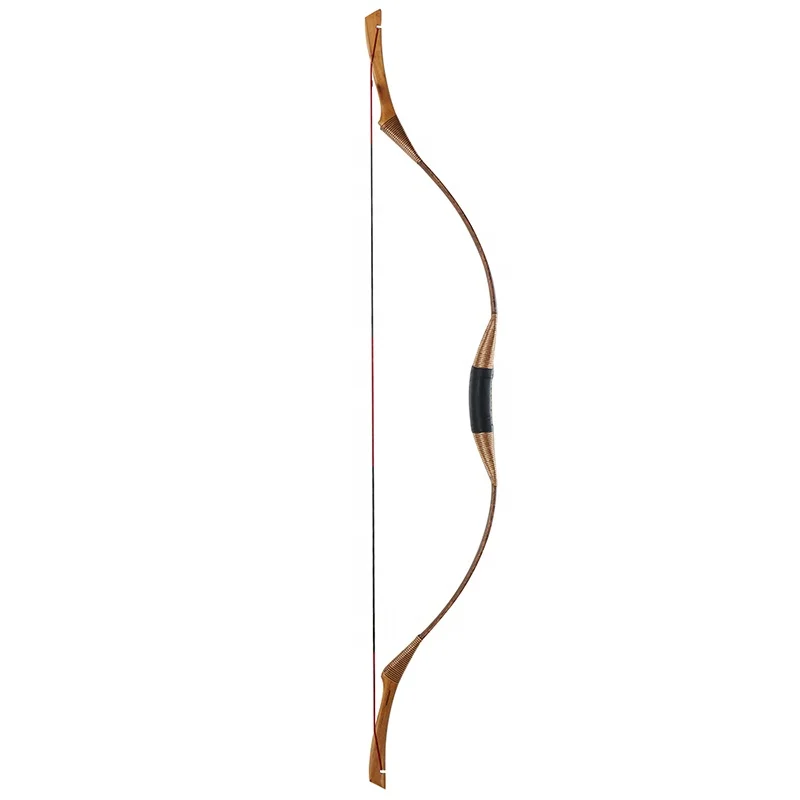

Toparchery Traditional Longbow Archery One-piece Recurve Bow Handmade Traditional Wooden Horse Bow 30-50lbs, Picture color