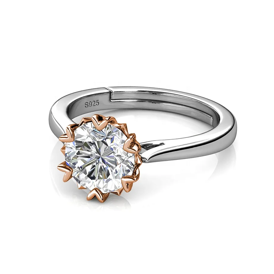 

Destiny Jewellery 2021 New Wedding Jewelry 925 Sterling Silver 1 Carat GRA Moissanite Diamond Le Fond Promise Ring