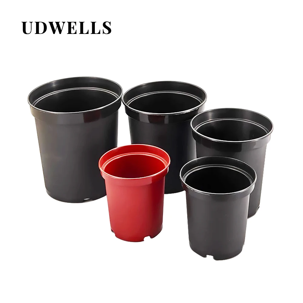 

UDWELLS Direct Supplier Wholesale Outdoor Plant Nursery Plastic Pots, Black