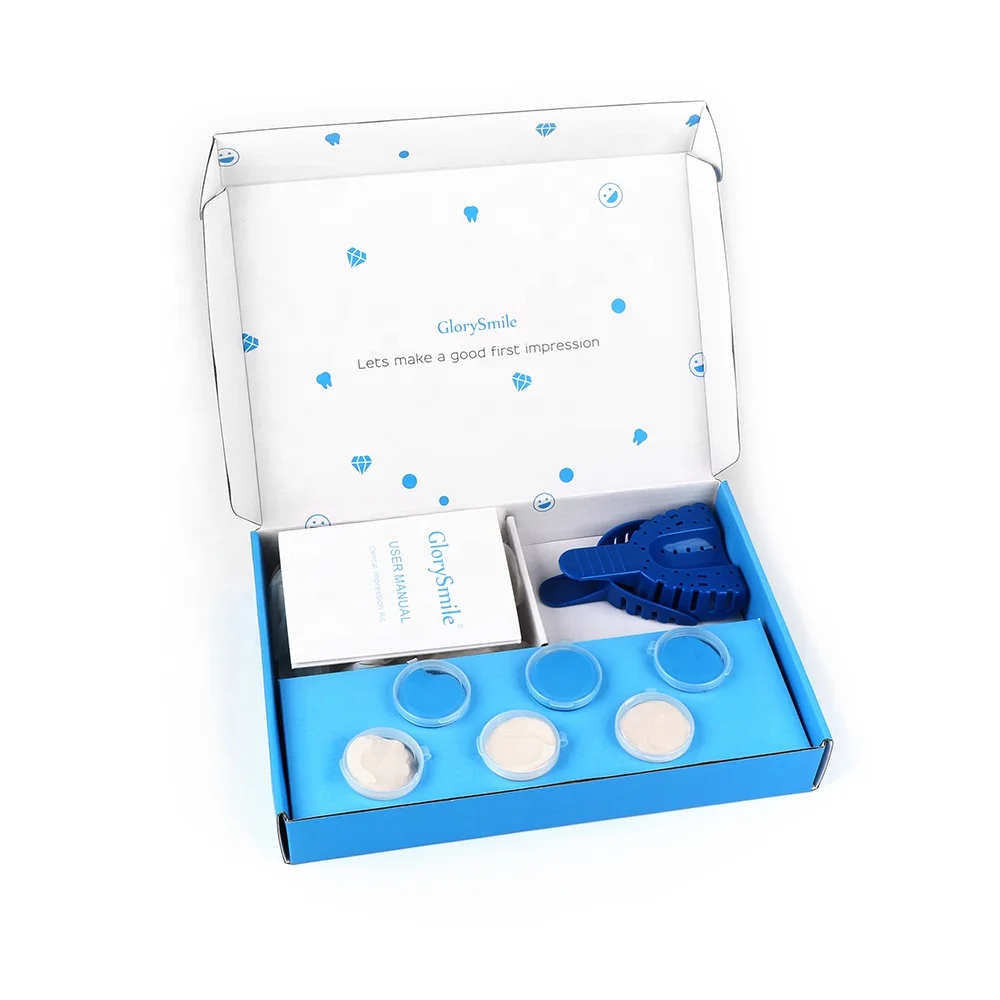 

2020 New 510K Approved Private Label Dental Putty Impression Material Kit With Plastic Impression Tray, Blue and white