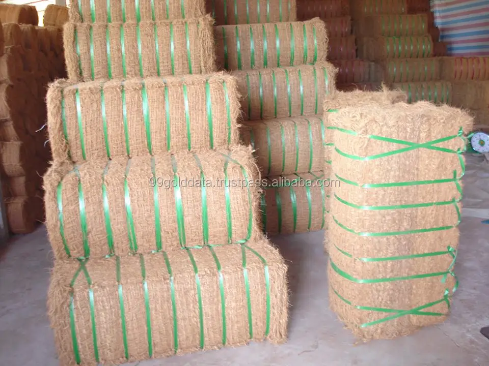 Eco Friendly 100 Natural Coir Fiber Of Coconut / Coir Fiber Bales